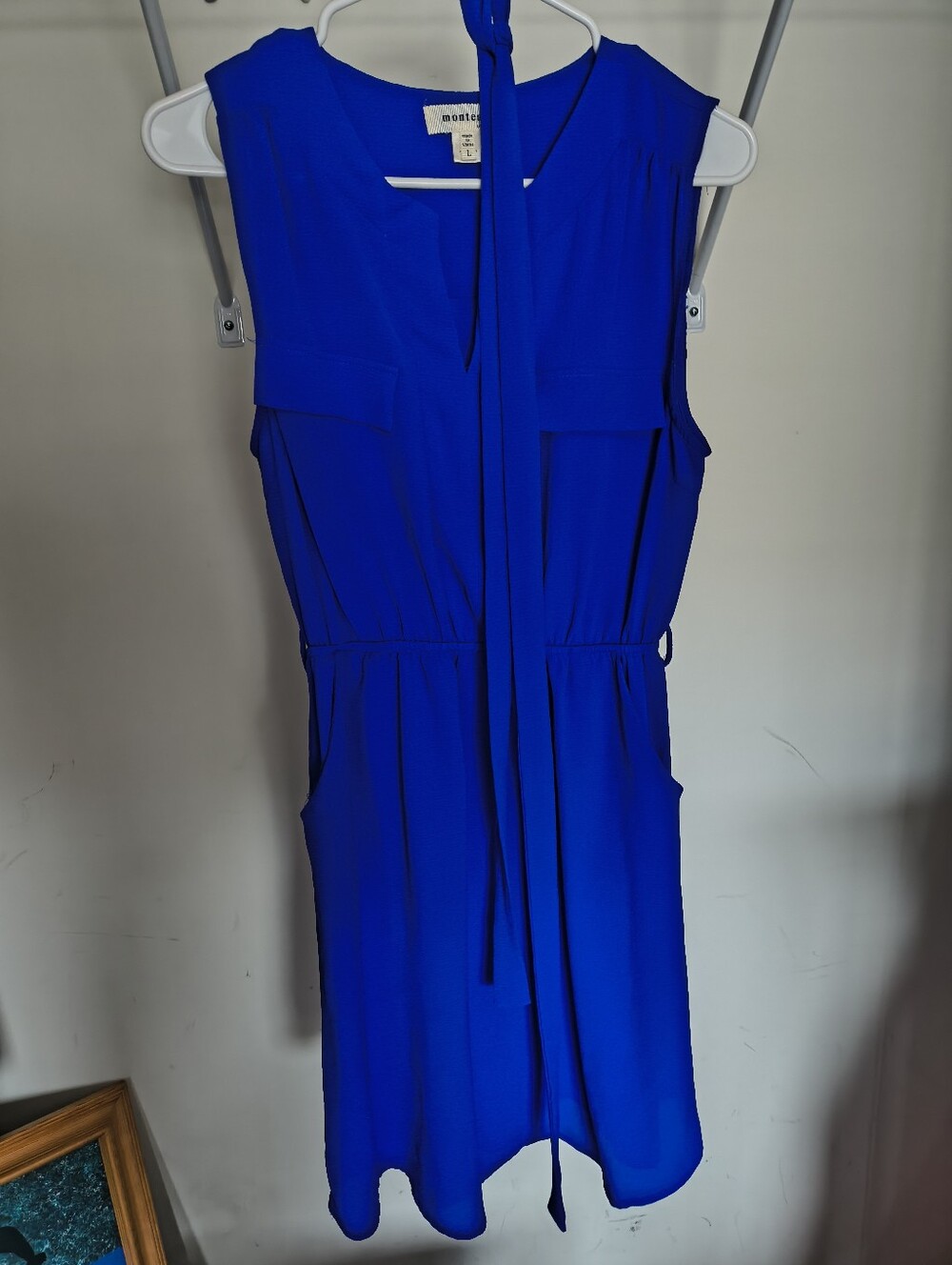 Monteau Royal Blue Sleeveless Tie Dress